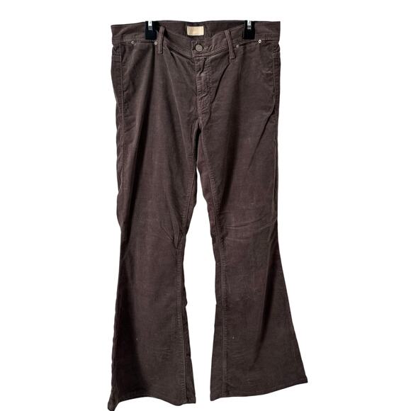 Mother The Curfew Wide Leg Corduroy Pants/Jeans Light Grey/Brown Size 29 - Picture 2 of 11
